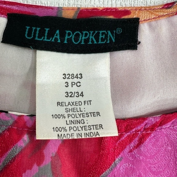 Ulla Popken two piece kimono and tank set floral multicolor size 32/34 - Picture 10 of 12